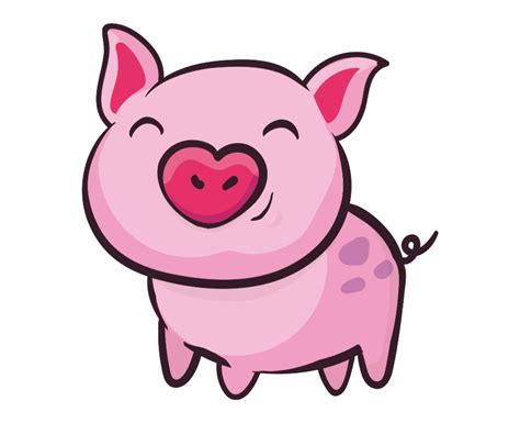 Mq Pink Pig Cartoon Cute Pig Clipart Png