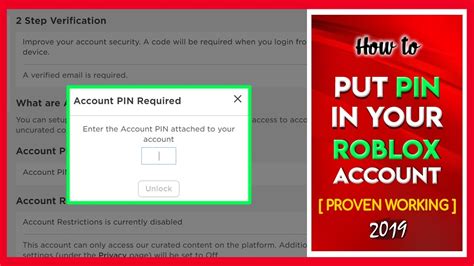 How To Put Pin In Your Roblox Account 2019 How To Secure Your Roblox