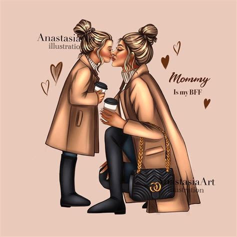 instant download printable mother and daughter beigefashion etsy mother and daughter drawing