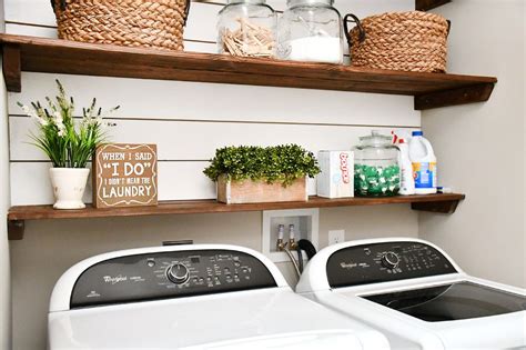 Racks, shelves, and cabinets are a few of the most popular ideas to consider. Budget Laundry Room Makeover with DIY Shiplap and Stained ...