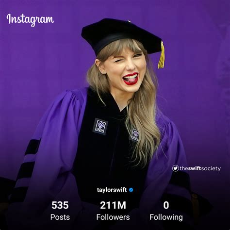 The Swift Society On Twitter 📲 Taylorswift13 Has Surpassed 211 Million Followers On