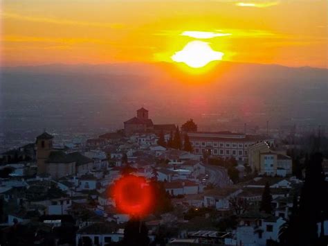 Sunset Overlooking Granada Spain Sunset Granada Picture