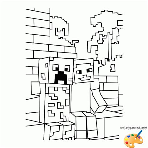 Coloriage minecraft a imprimer dessin sur coloriage info. Dessin Minecraft Pixel A Imprimer