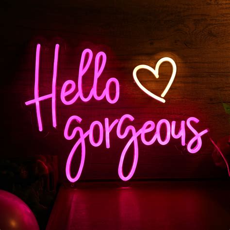 Neon Sign Hello Gorgeous Neon Lights Signs 17 X 129 For Led Party