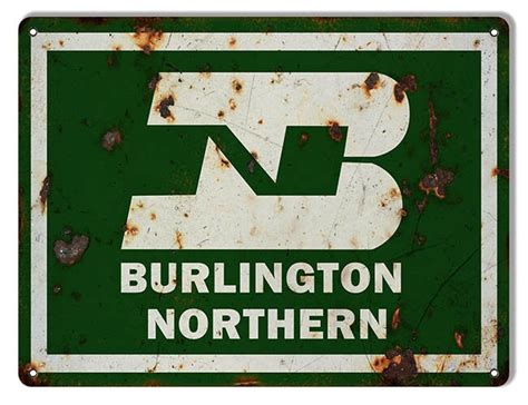 Vintage Style Burlington Northern Railroad Logo Advertising Metal Sign Etsy