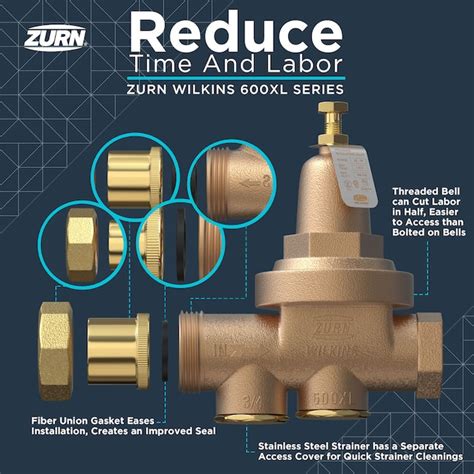 Zurn Wilkins Model 600xl Bronze 34 In Fnpt Pressure Reducing Valve In
