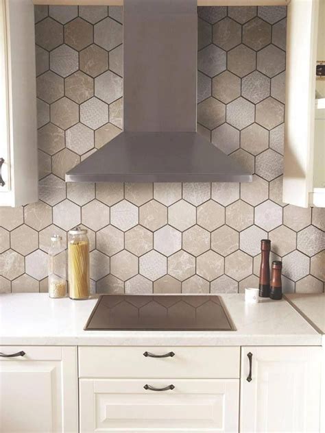 Marble countertop and small hex tile backsplash. 5 Portentous Tips: Honeycomb Backsplash Yellow white glass ...