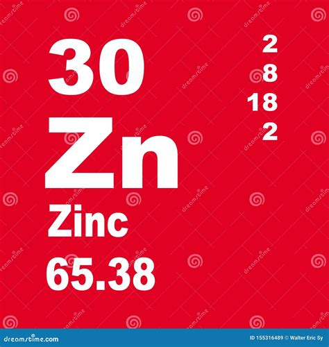 Periodic Table Of Elements Zinc Stock Illustration Illustration Of Chemical Spelter 155316489