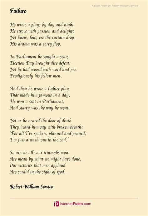 Failure Poem By Robert William Service