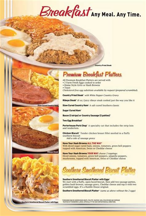 Huddle House Menu