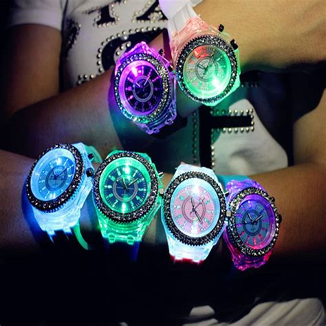 Luminous Unisex Glow In The Dark Silicone Crystal Led Bling Students
