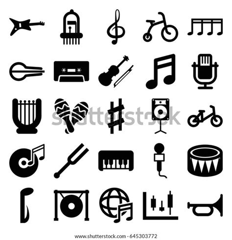 Musical Icons Set Set 25 Musical Stock Vector Royalty Free 645303772