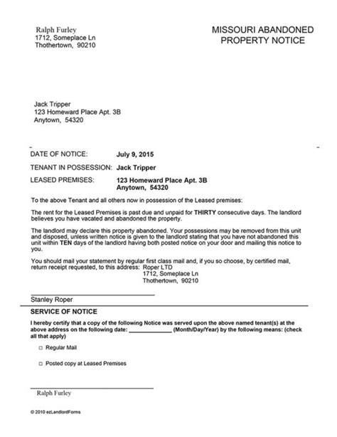Landlord Letter To Tenant Move Out Being A Landlord Eviction Notice