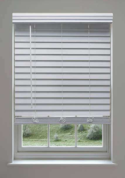 Cordless Faux Wood Blinds White