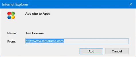 Add Site To Apps In Start Menu From Internet Explorer In Windows 10