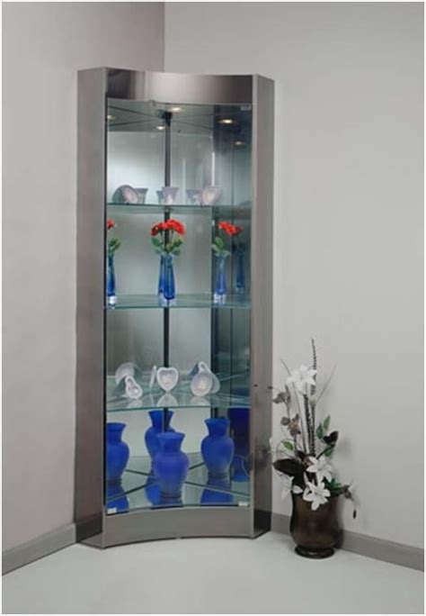 White Corner Curio Cabinet With Glass Doors Glass Designs