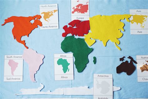 Diy Mapa Montessori Los Continentes