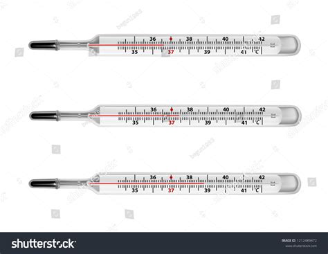 Thermometer Measuring Body Temperature Vectorthermometer Medical Stock