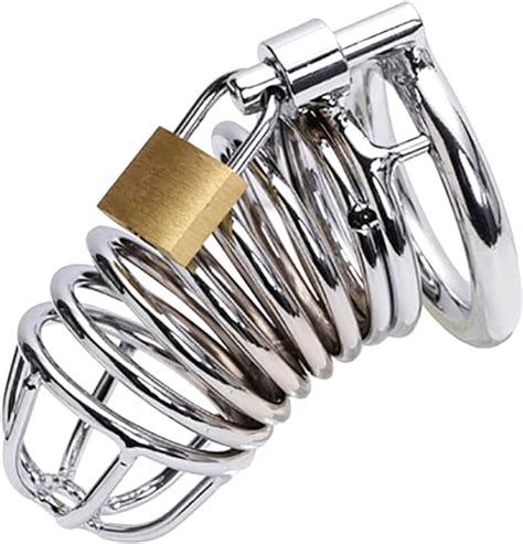 Metal Penis Annulus Cage Padlock Davidsource Chrome Plated Stainless