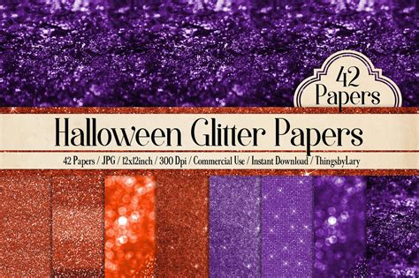 42 Halloween Shimmer Luxury Glitter Digital Papers By Artinsider