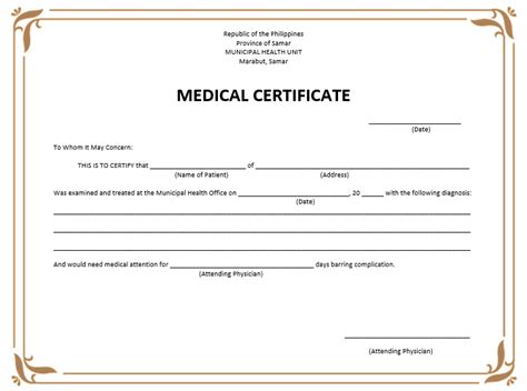 18 Free Sample Medical Certificate Templates Printable Samples