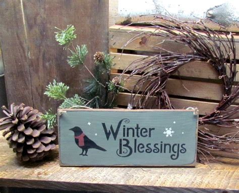 Winter Blessings Wooden Sign Woodticks Woodn Signs