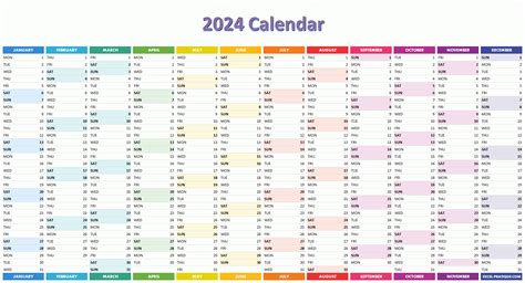 Calendar Excel 2024 Template Berny Celesta