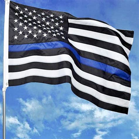Thin Blue Line Flag Quality Embroidered Stars 3x5 Ft