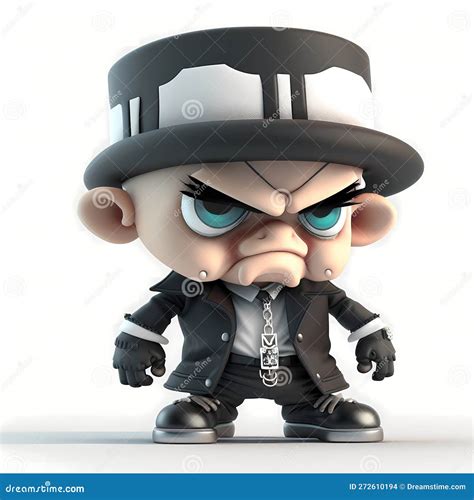 Tiny Gangster Character Generative Ai Stock Illustration