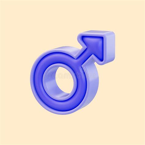 cartoon look mars icon 3d render concept for male gender human sign stock illustration