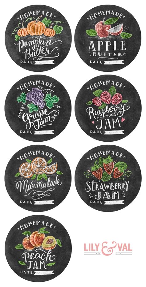 These free sets of address label templates will save you time and money while not compromising on style. Chalk Art Jam Labels Hand-Drawn by Valerie McKeehan | Free ...