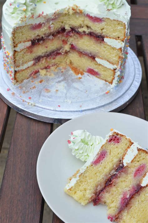 Raspberry And Almond Layer Cake Baking With Aimee