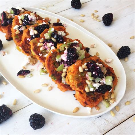 Sweet Potato Cakes With Blackberry Tomatillo Salsa — Bluebird And