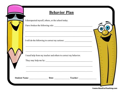 24 Effective Behavior Reflection Sheets For Students Teaching Expertise