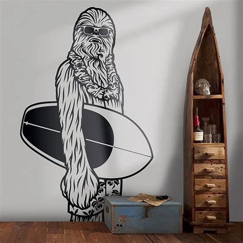 Surfing Chewbacca Wall Decal Star Wars Art Decor Fathead Mural Star