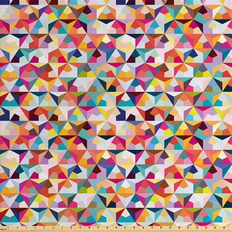 Geometric Fabric By The Yard Agular Triangle Pattern Polygons In