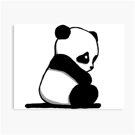 Sad Panda Drawing Canvas Print By Nijess Redbubble