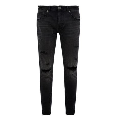 Black Faded Denim Ripped Super Skinny Jeans Mens Jeans Mens Style