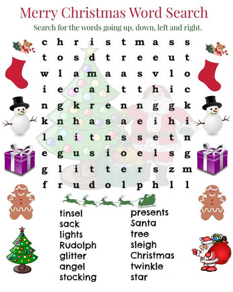 Printable Word Searches For Kids Activity Shelter Christmas Word