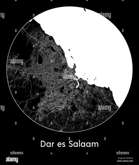 Mapa De La Ciudad Dar Es Salaam Tanzania África Ilustración Vectorial