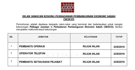 Portal jawatan kosong kerajaan dan swasta di malaysia, jawatan kosong, tip mendapatkan kerja, kerja kerajaan, jawatan kosong spa, kerja kosong terkini permohonan guru ganti sekolah rendah dan sekolah menengah 2019 online. Permohonan Jawatan Kosong Perbadanan Pembangunan Ekonomi ...