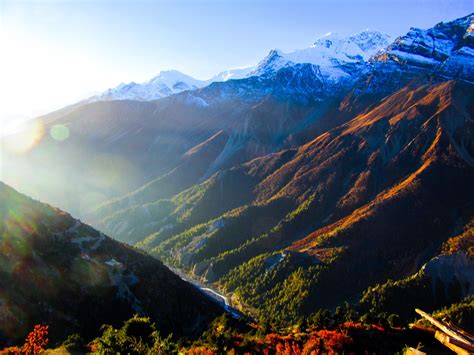 Sunrise In The Annapurna Range Himalayas Nepal Oc 4608x3456 River