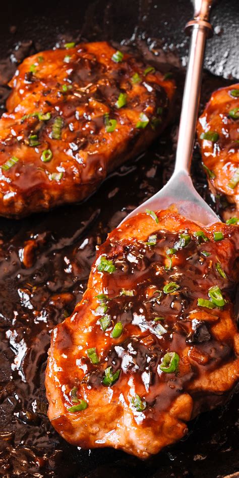 They got brown and mix the herbs and spices and rub on the top. Honey Balsamic Pork Chops | Balsamic pork chops, Pork loin ...