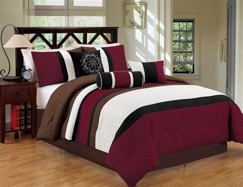 Realtree all purpose queen comforter set will look lovely in your home. 7 Piece Queen Burgundy/Coffee Comforter Set | Luxury ...