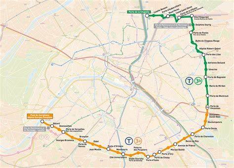 Map Of Paris Tram Stations And Lines