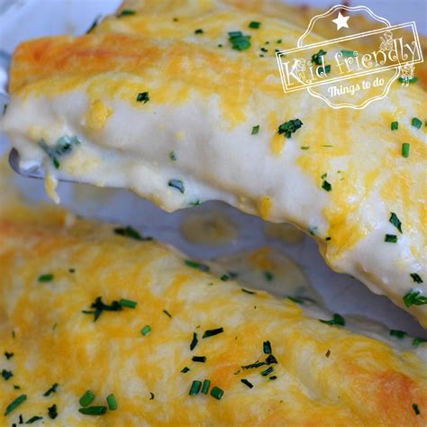 You bake them covered with foil and when you remove the foil you want. Chicken Enchiladas With Sour Cream White Sauce Recipe ...