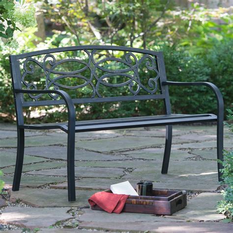 Have To Have It Coral Coast Scroll Curved Back 4 Ft Metal Garden Bench 9498 Hayneedle