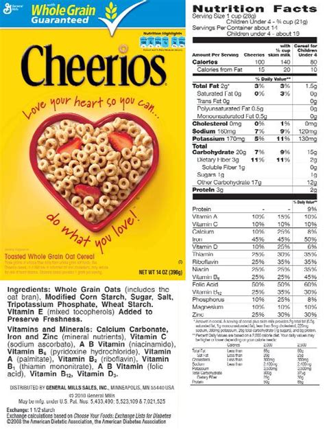 Honey Nut Cheerios Nutrition Facts Label Besto Blog