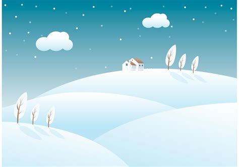 Winter Vector Landscape With Snow Covered Rollings Hills Trees And