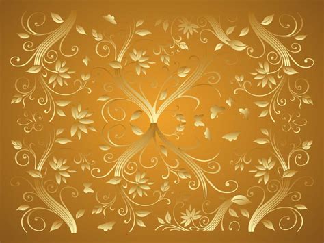 Free Download Elegant Gold Background Gold Flowers 1024x768 For Your